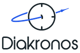 The Diakronos logo, a clock face with an arrow wrapping around and through the center