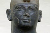 Nubian ruler Taharka, the top part of his statue found in Kerma Museum in Sudan.