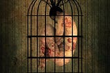 The Art of Alchemy by Mariana Palova on Pinterest of a woman in a cage sprouting branches like a tree