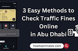 3 Ways to Check Traffic Fines Online in Abu Dhabi