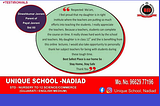 Parent testimonials — Unique School of Science Nadiad