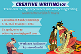 Creative Writing 101 — an online writing workshop for teenagers