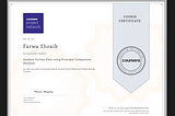Got certificate for learning statistical analysis through coursera.