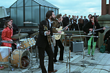 The Beatles on the roof at Apple Records