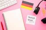 German flag with notebook