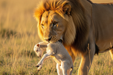 A lion and a lamb