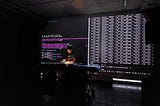 Iván live coding on stage