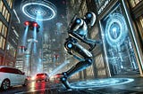 A robot or AI breaking into a data centre