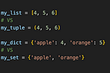 Python — Lists VS Dicts VS Sets VS Tuples