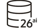 Oracle’s traditional cylindrical database icon (mimicing a stack of disk platters and also Oracle’s headquarters building design) with the wording “26ai” overlaid.