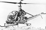 Hiller OH-23 Raven, three-place, light observation helicopter, similar to the one Thompson…