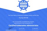 My Journey to Kubernetes certified administrator.