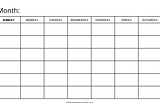 Printable Blank Monthly Calendar Template. Add Social Media Posting Plan in the calendar template.