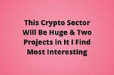 This Crypto Sector Will Be Huge & Two Projects in It I Find Most Interesting