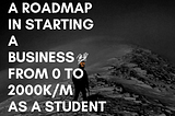 Roadmap in starting a business from 0 to 2000k/m as a student perfectionist