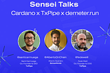 Sensei Talks Cardano via Txpipe & demeter.run Roundup