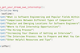 Your Guide to Getting Your Dream Software Engineering Internship