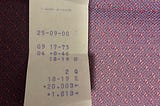 A paper receipt from the year 2000