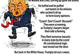 A cartoon and poem that satirizes Donald Trump the sore loser.