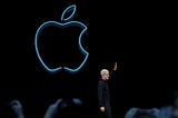 Tim Cook, Apple CEO, on stage at WWDC 2020