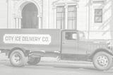 old ice delivery truck