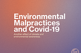 Could Environmental and Climate Awareness Have Prevented COVID-19?