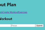Workout Plan React Project