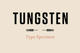 Tungsten — type specimen/ UI journey