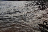 An evening by the lake watching the sunset with my feet under water