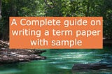 A Guide on Writing a Term Paper