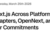 Next.js em Todas as Plataformas: Adapters, OpenNext e Nossos Compromissos