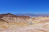 A barren, desert landscape devoid of greenery or water