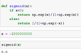 How to avoid numerical overflow in Sigmoid function: Numerically stable sigmoid function