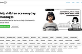 Social Story Templates header with a child and her personalised character