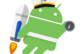Android logo with compass in hand