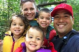 Alvin Tedjo pictured with his wife and three children