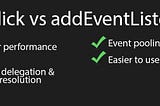 ‘onClick’ vs ‘addEventListener’