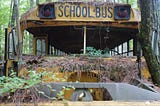 An old school bus at Old Car City USA.