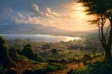 A painting of Bethsaida, by Midjourney.ai and Gary Tonge