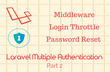 Laravel Multiple Guards Authentication: Middleware, Login Throttle, and Password Reset