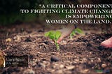 Women empowerment as a tool in fighting climate change