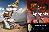 A Flaming Mountain thrown to the Sea: Babylon or Asteroid?