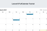 Laravel 8 FullCalendar Tutorial