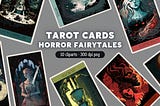Horror Tarot Card PNG, Nightmare Halloween Clipart, Scary Fairytales Clip Art, Commercial Use