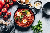 Shakshuka on kitchen counter