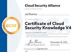 CCSK v4 Certificate