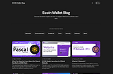 ECOIN Wallet Blog Launch!