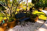 A park bench at Eureka Springs in Tampa, Florida.