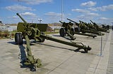 Russian big guns lined up in a row