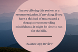 Balance App Review